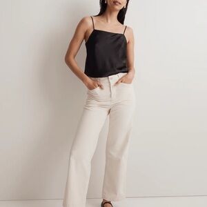 Madewell Slim Emmett Wide-Leg Full-Length Pants in Corduroy W27 in White